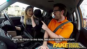 Fake Driving School Petite Learner With Small Tits Eats Instructors Cum In British Comic Style