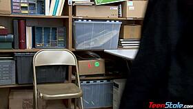 innocent brunette teen suspect gets fucked by security guard in barter deal