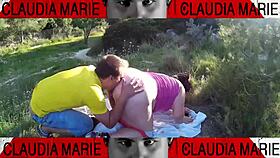 Snacking in the field with a fat woman, nothing excites her more than outdoor fun.