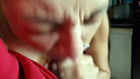 She slurps dick in deepthroat blowjob