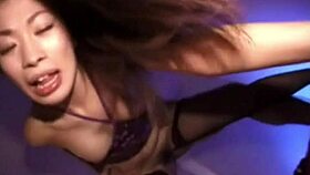 Hot Asian babes engage in threesome fucking with hairy pussies bent over