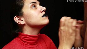 Intense handjob explodes cum on clothes