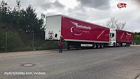 Kinky Blonde With Big Tits Anal With Truck Driver