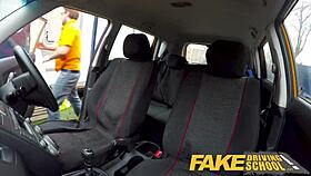 Fake Driving School Petite Learner With Small Tits Eats Instructors Cum In British Comic Style