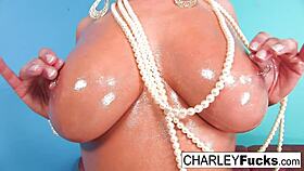 Charley Chase Oiled Up Masturbating with Pearls