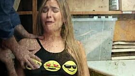 These two blonde shoplifters are giving a hardcore deep throat to the horny officer's dick.