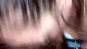 Girlfriend's blowjob surprises with sucking cock and fondling tits.