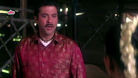 Anil Kapoor and Madhuri Kissing in Romantic Scene