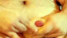 A solo session with a sex toy in the basement while naked