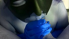 helgafoxxy gives a blowjob in colorful madness