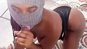 The masked Colombian milf explodes with orgasms using her natural tits and big cock in this exotic casting interview. Intense action everywhere.