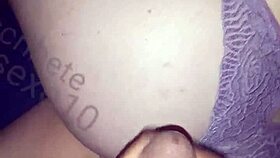 my girlfriend's hot ass in that thong gets me stroking hard