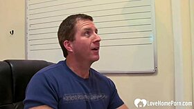 Skinny teen brunette bends over for a grade in hardcore homemade action