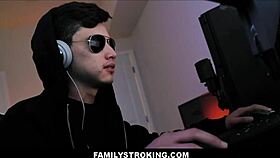 i watch my teen stepsister kenzie madison suck my cock while i game