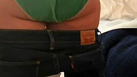 Shy girl next door sprayed with cum on big tits