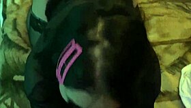 Asian girl in lingerie with tattoo and big tits