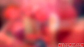 In the naughty home, a hot maid gets her pussy sandwiched in a comic-style fuck