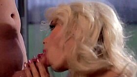 Blonde goddess showcases blowjob skills with swallow