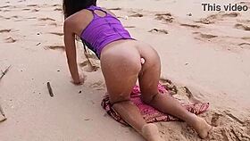 hey, umm, i got this pink butt plug for beach yoga, gloria’s bare on wild beach