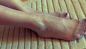 She wears pantyhose in this casual scene