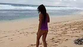 hey, umm, i got this pink butt plug for beach yoga, gloria’s bare on wild beach