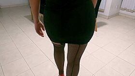 spectacular big ass in black dress gets bent over and fucked deliciously