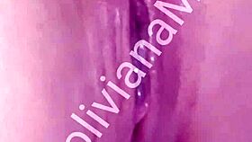 Latina babe inserts eggplant into pussy during video call on bolivianamimi.com.