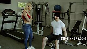 Abella Danger cleans the house for a kiss from her stepsis in this taboo kissing scene.