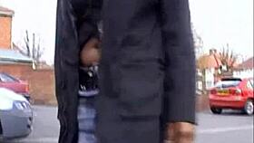 i'm an ebony milf playing with my toy outdoors, feeling that hairy orgasm build