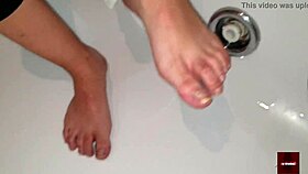 Young Girl Forced By Father's Bastard To Give Intense Footjob