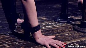 hot ass blonde gets caned in device bondage