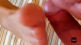 Young Girl Forced By Father's Bastard To Give Intense Footjob