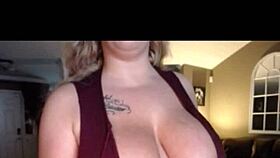 Miss Big Tits Bounces Boobs in Wild Webcam Massage Session