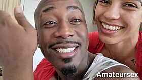 Latina girlfriend bends over for husband cumshot