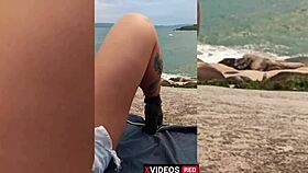 Hot Instagram Girl Touches Dildo Fucking in Public