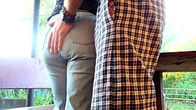 In the outdoors, a big-ass milf gets fucked POV style, ending with a double creampie.