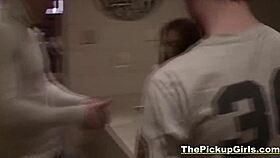 Hey, watch this russian babe get slammed by two guys in a wild threesome