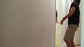 i caught my friend's naughty sniffing and gave him the real taste of my panties