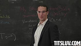 I-I give Ryder a sloppy blowjob in class, jay romero watching