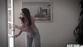 A petite teen encounters a bad guy with a big cock