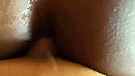 Ebony Babe Feels Intense Anal Creampie From White Dick