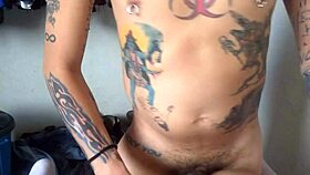 why don't you watch this kawai trany getting homemade cock action with tattoos?