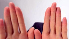 girls demonstrate hand techniques