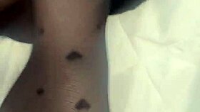 i play with my handcuff and feet in nylon