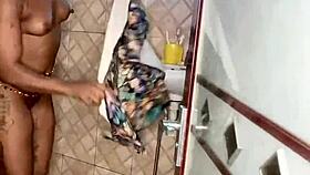 Anita fingers her wet pussy in the bathroom with a dildo 😏