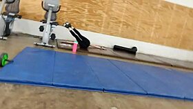 asian beauty in tight black leggings caught on camera at gym