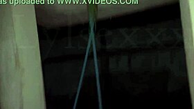 I fuck a horny teen slut in the public town well, her pussy and ass exposed