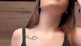 braless huge tits bounce in tanktop!