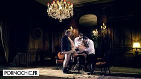 Claire Castel Gets Taken Care Of By Three Men In Lingerie