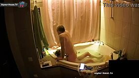Hot jacuzzi sex: foot fetish couple